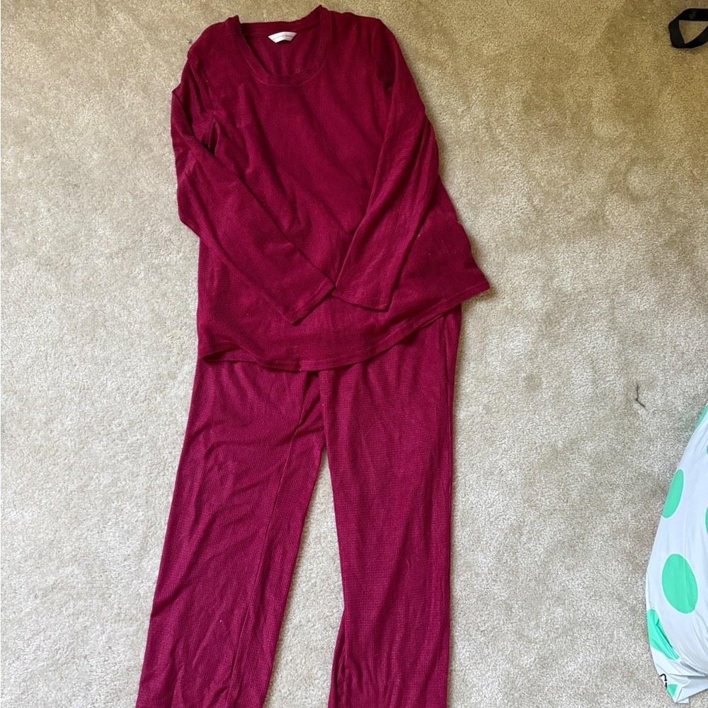 Kindred Bravely Long-Sleeve Pajama Set - Burgundy, nursing friendly